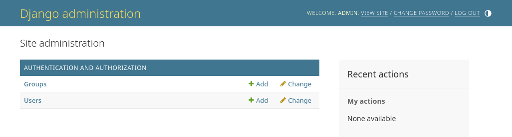 Django admin indexsida